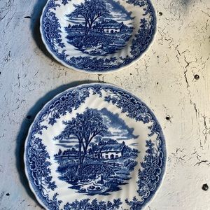2 Churchill Brook Blue 8” Salad Plates